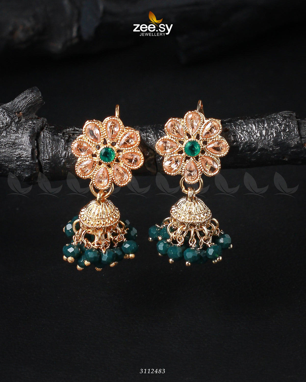 Atiqa Earrings -  Zeesy Earrings - Original Designer Dress - House of Maryam