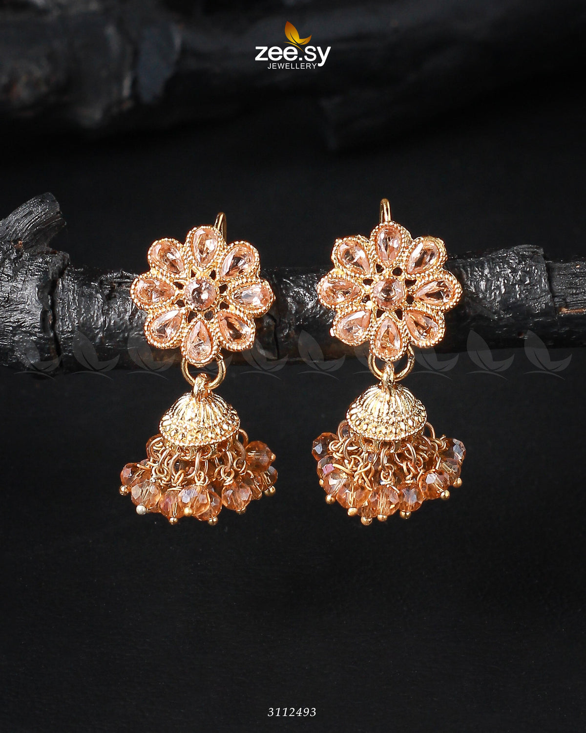 Atiqa Earrings -  Zeesy Earrings - Original Designer Dress - House of Maryam