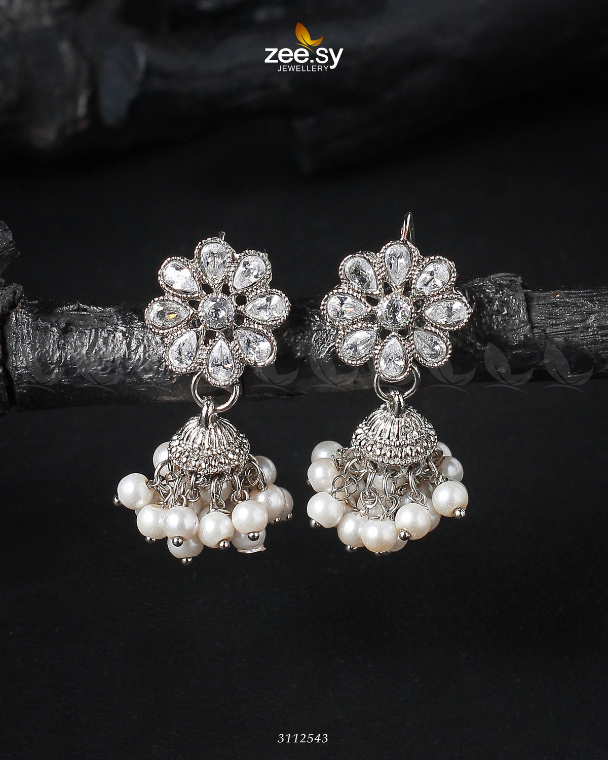 Atiqa Earrings -  Zeesy Earrings - Original Designer Dress - House of Maryam