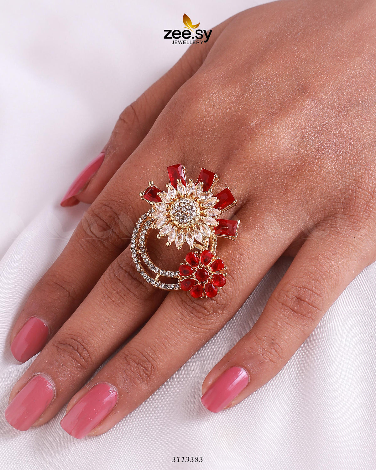 Aima Baig Ring -  Zeesy Finger Ring - Original Designer Dress - House of Maryam