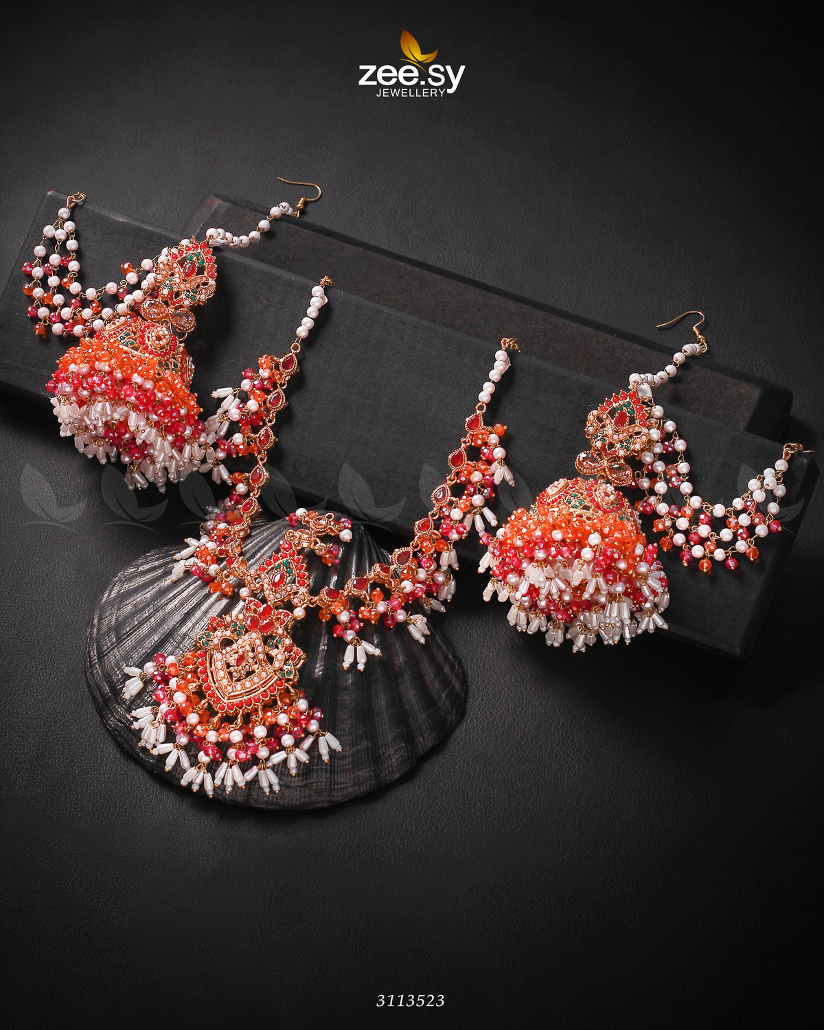 Kashaf Earrings -  Zeesy Earrings - Original Designer Dress - House of Maryam