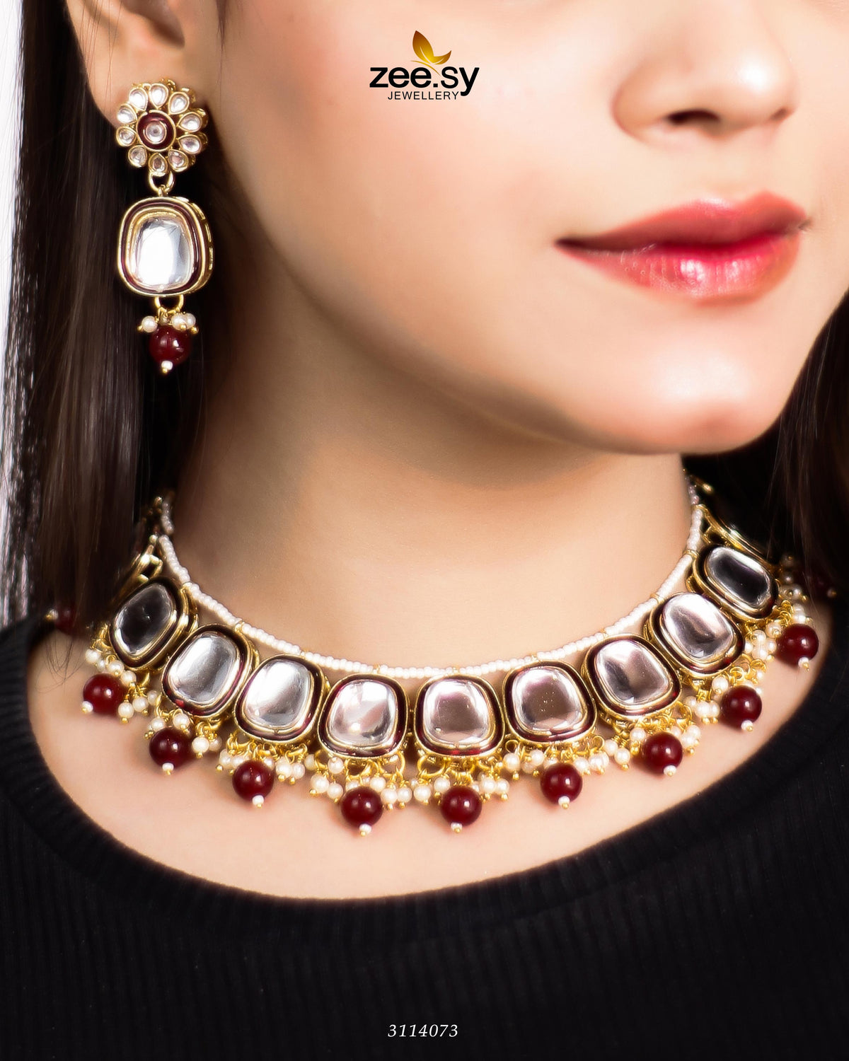 Aqsa Necklace Set -  Zeesy Necklace Sets - Original Designer Dress - House of Maryam