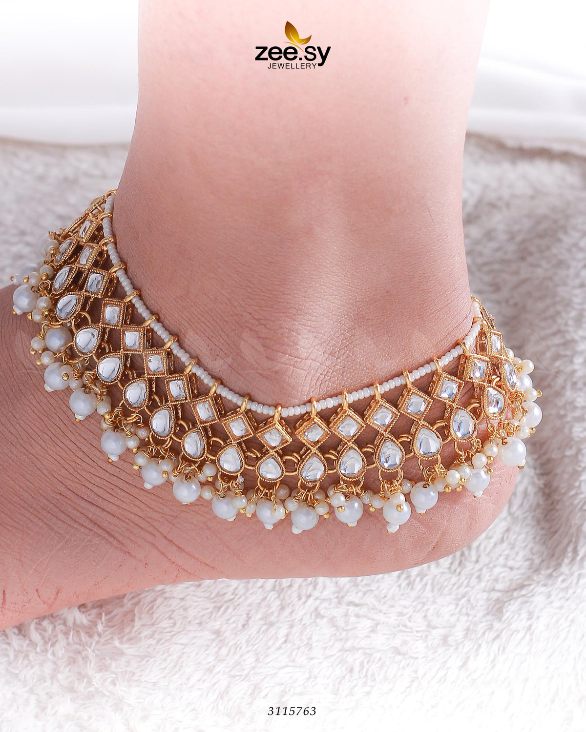 Tanzanite Anklet -  Zeesy Anklets - Original Designer Dress - House of Maryam