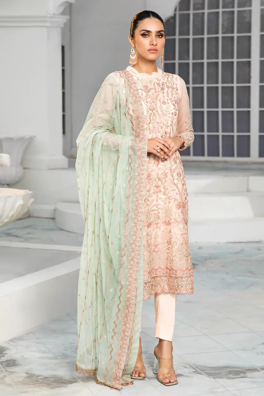 Zarif | DE LUXURY Formals | CORAL -  Zarif Formal - Original Designer Dress - House of Maryam