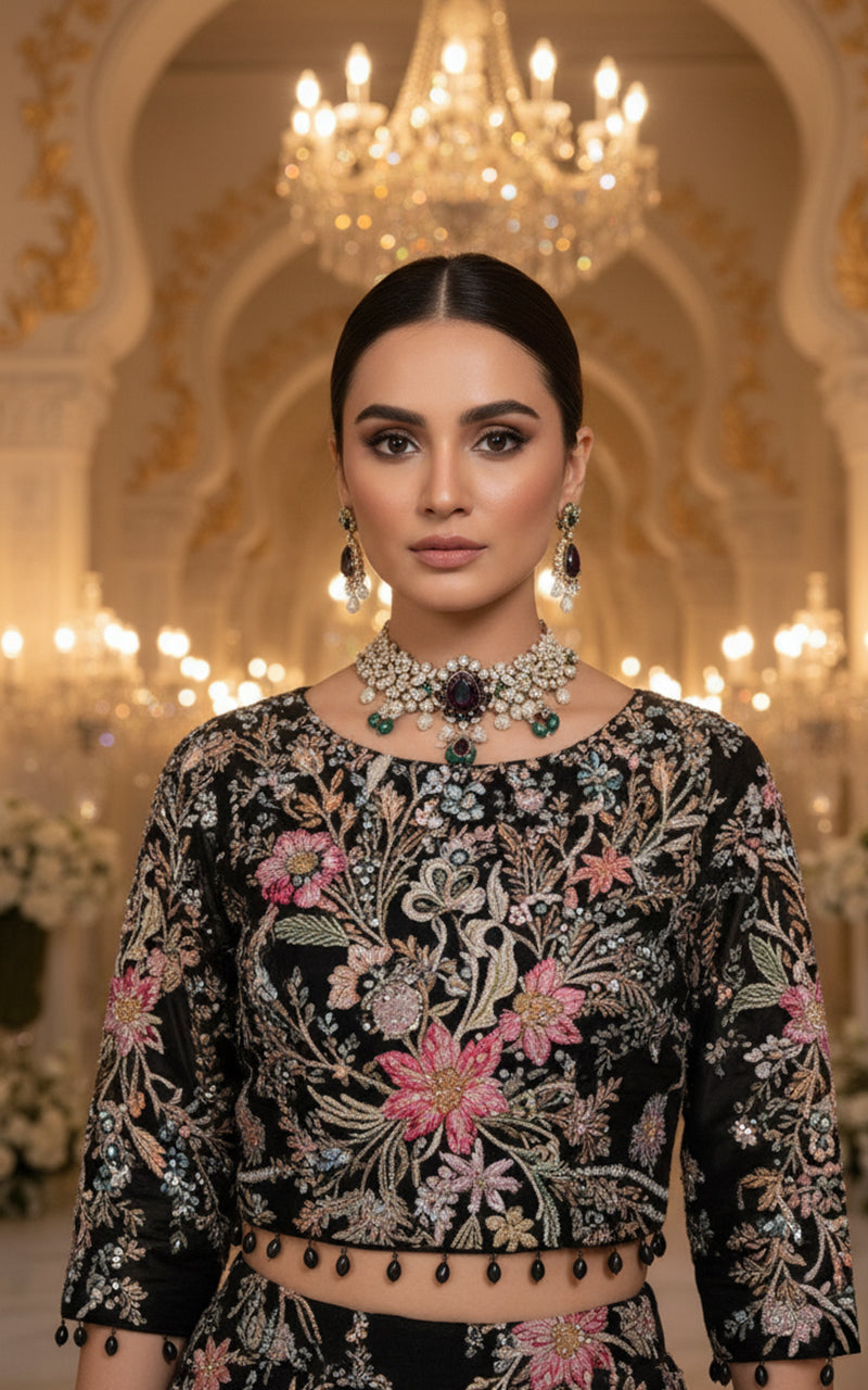 Threads and Motifs | Formal Dresses 25 | Embroidered Blouse With Lehenga-3