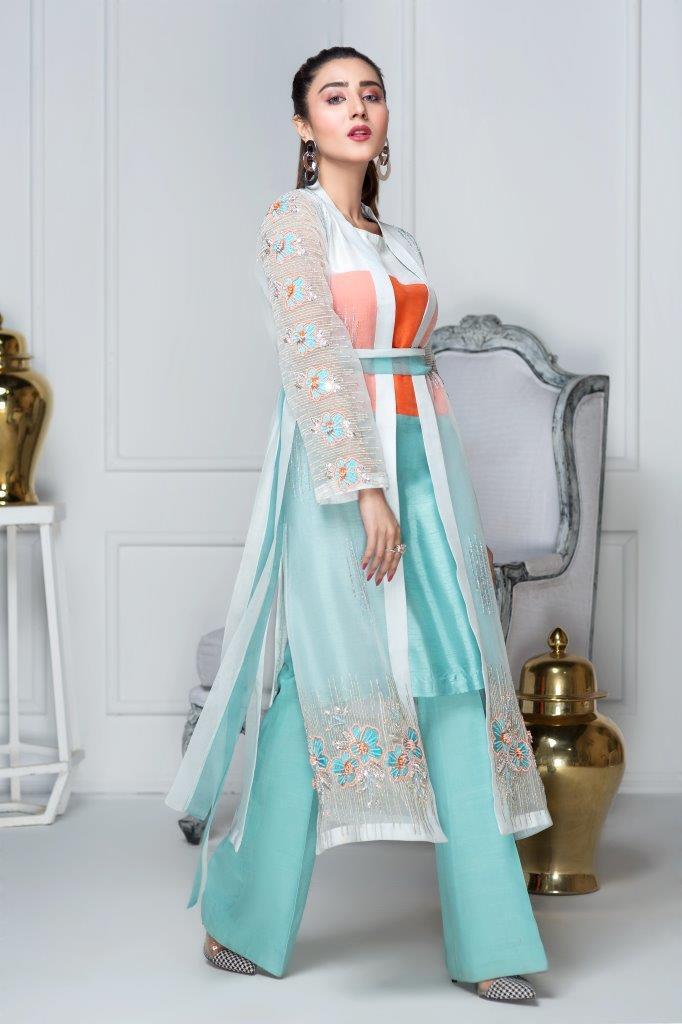 Hana | Eclectic Ready to Wear | Aqua Marine -  Hana Ladies Clothes - Original Designer Dress - House of Maryam