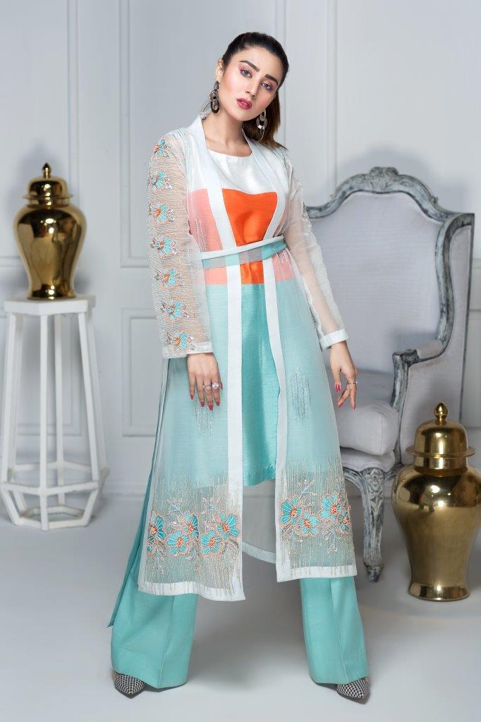 Hana | Eclectic Ready to Wear | Aqua Marine -  Hana Ladies Clothes - Original Designer Dress - House of Maryam