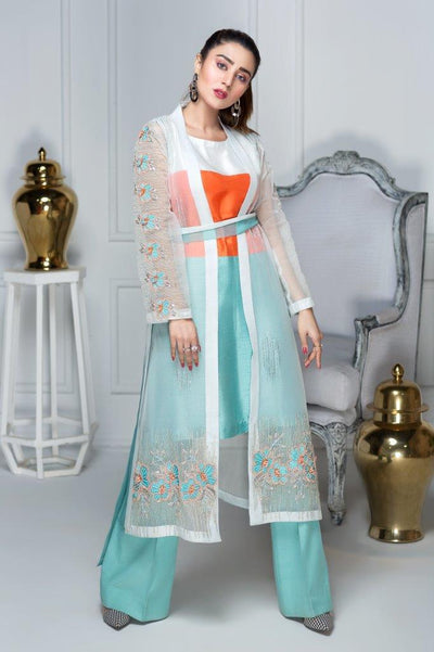 Hana | Eclectic Ready to Wear | Aqua Marine -  Hana Ladies Clothes - Original Designer Dress - House of Maryam