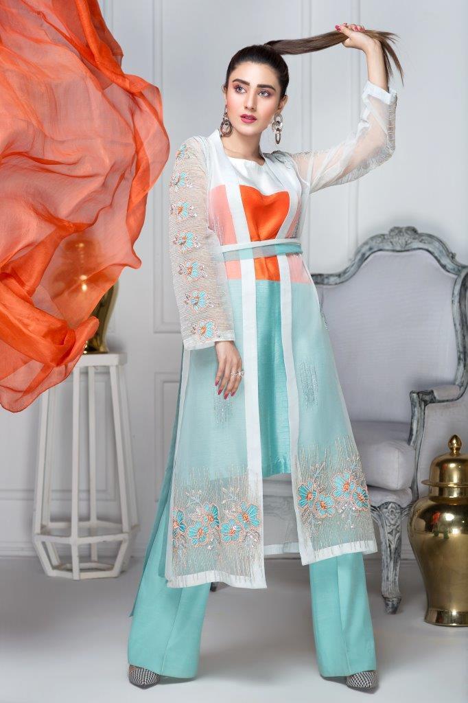 Hana | Eclectic Ready to Wear | Aqua Marine -  Hana Ladies Clothes - Original Designer Dress - House of Maryam