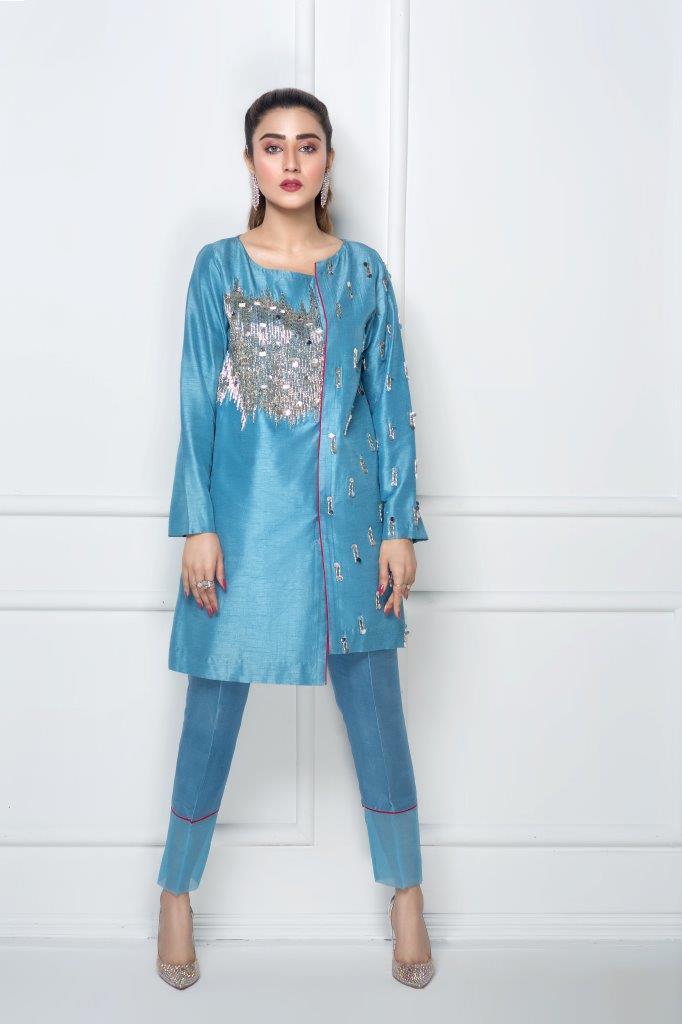 Hana | Eclectic Ready to Wear | Cerulian Spark -  Hana Ladies Clothes - Original Designer Dress - House of Maryam