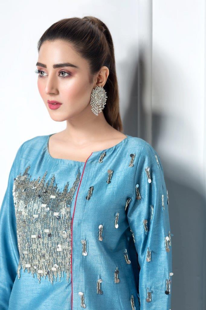 Hana | Eclectic Ready to Wear | Cerulian Spark -  Hana Ladies Clothes - Original Designer Dress - House of Maryam