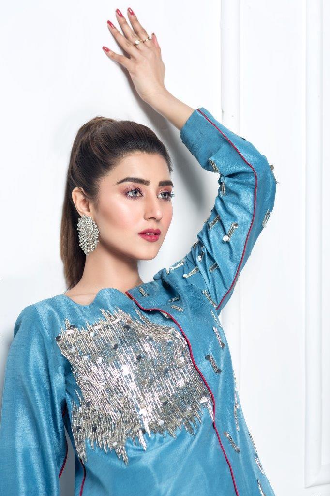 Hana | Eclectic Ready to Wear | Cerulian Spark -  Hana Ladies Clothes - Original Designer Dress - House of Maryam