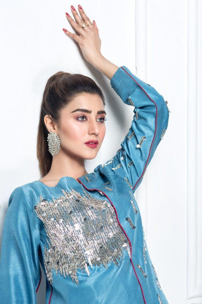 Hana | Eclectic Ready to Wear | Cerulian Spark -  Hana Ladies Clothes - Original Designer Dress - House of Maryam