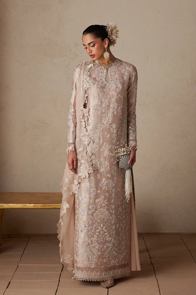 Suffuse Sarv blush pink embroidered shirt and trousers