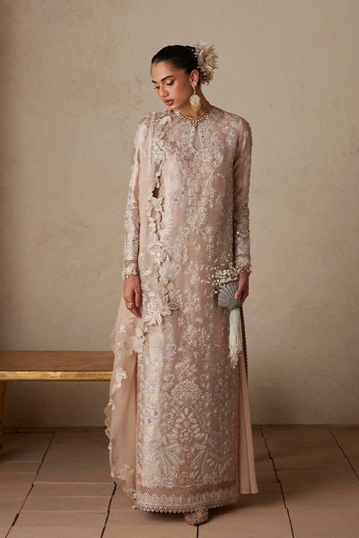 Suffuse Sarv blush pink embroidered shirt and trousers