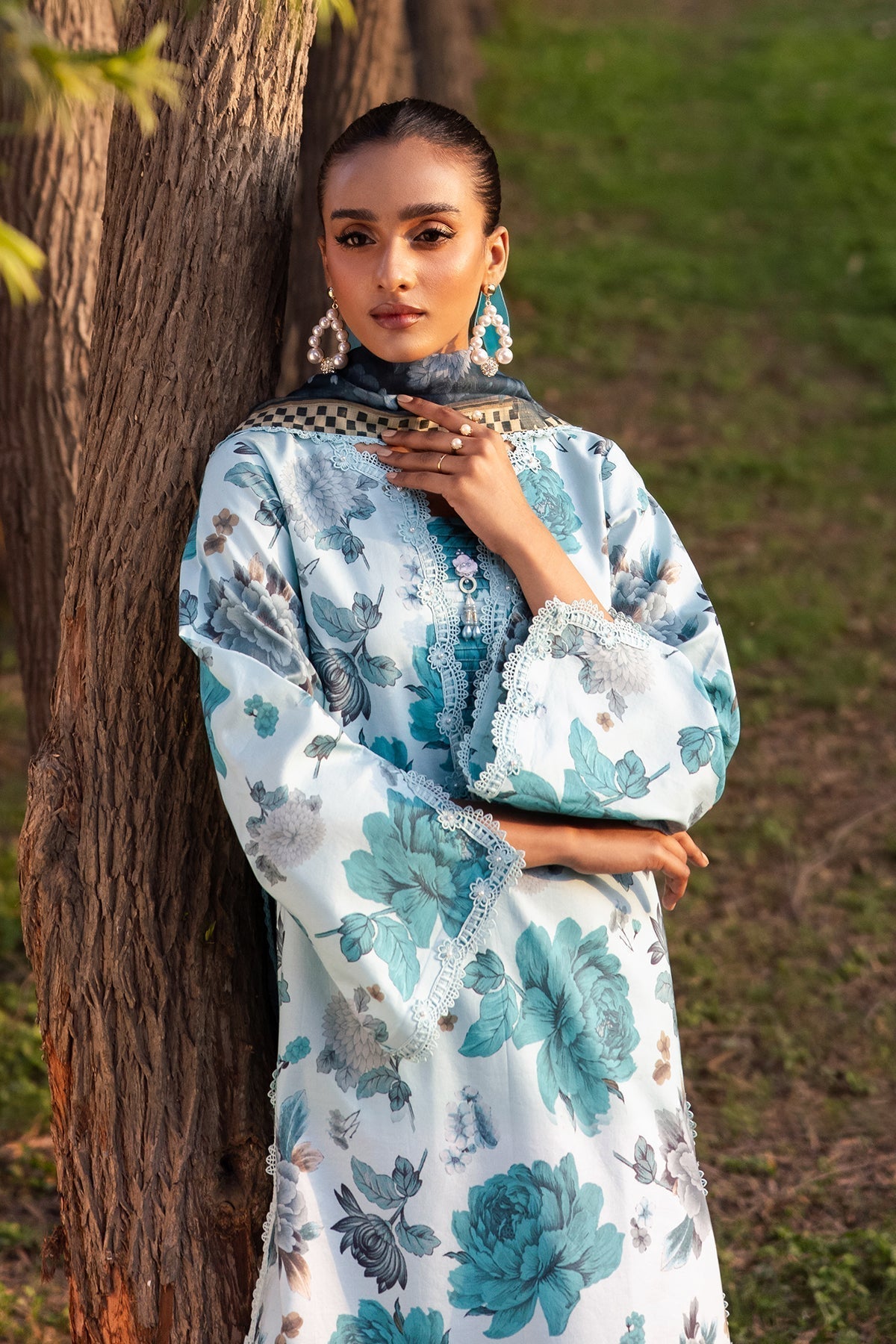 Alizeh | Sheen Lawn Prints 24 | BLUET -  Alizeh Casuals - Original Designer Dress - House of Maryam