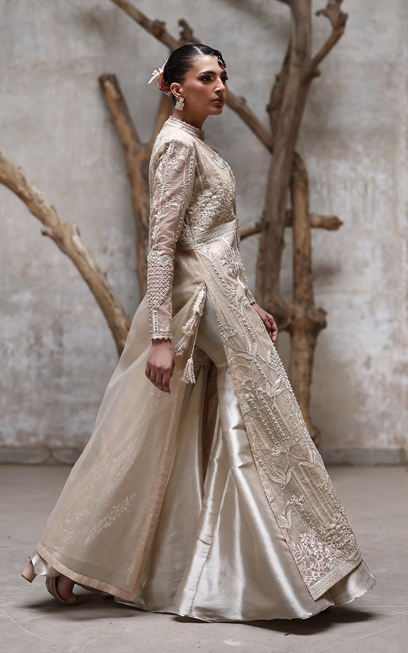 Threads and Motifs | Formal Dresses 25 | NET EMBROIDERED JACKET WITH GHARARA -  Threads and Motifs Ladies Clothes - Original Designer Dress - House of Maryam
