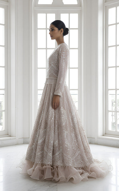 Threads and Motifs | Formal Dresses 25 | Net Embroidered Blouse With Lehenga