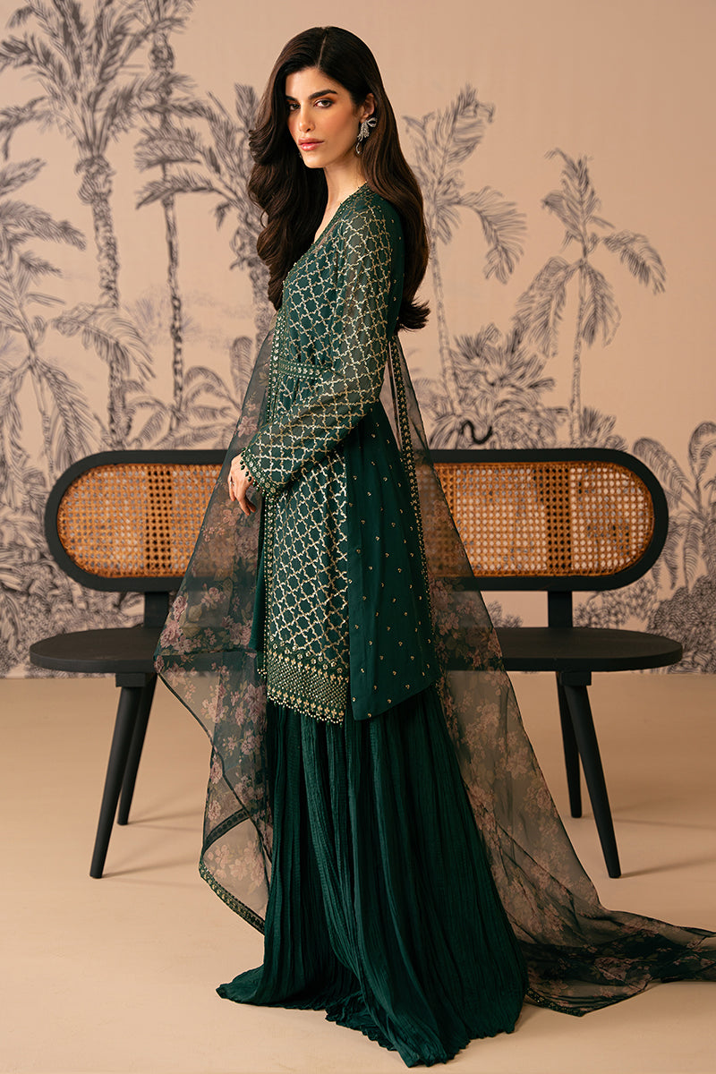 Cross Stitch | Luxe Atelier 24 | VIRIDIAN HAVEN by Designer Cross Stitch - House of Maryam - Pakistani Designer Ethnic Wear in {{ shop.shopifyCountryName }}