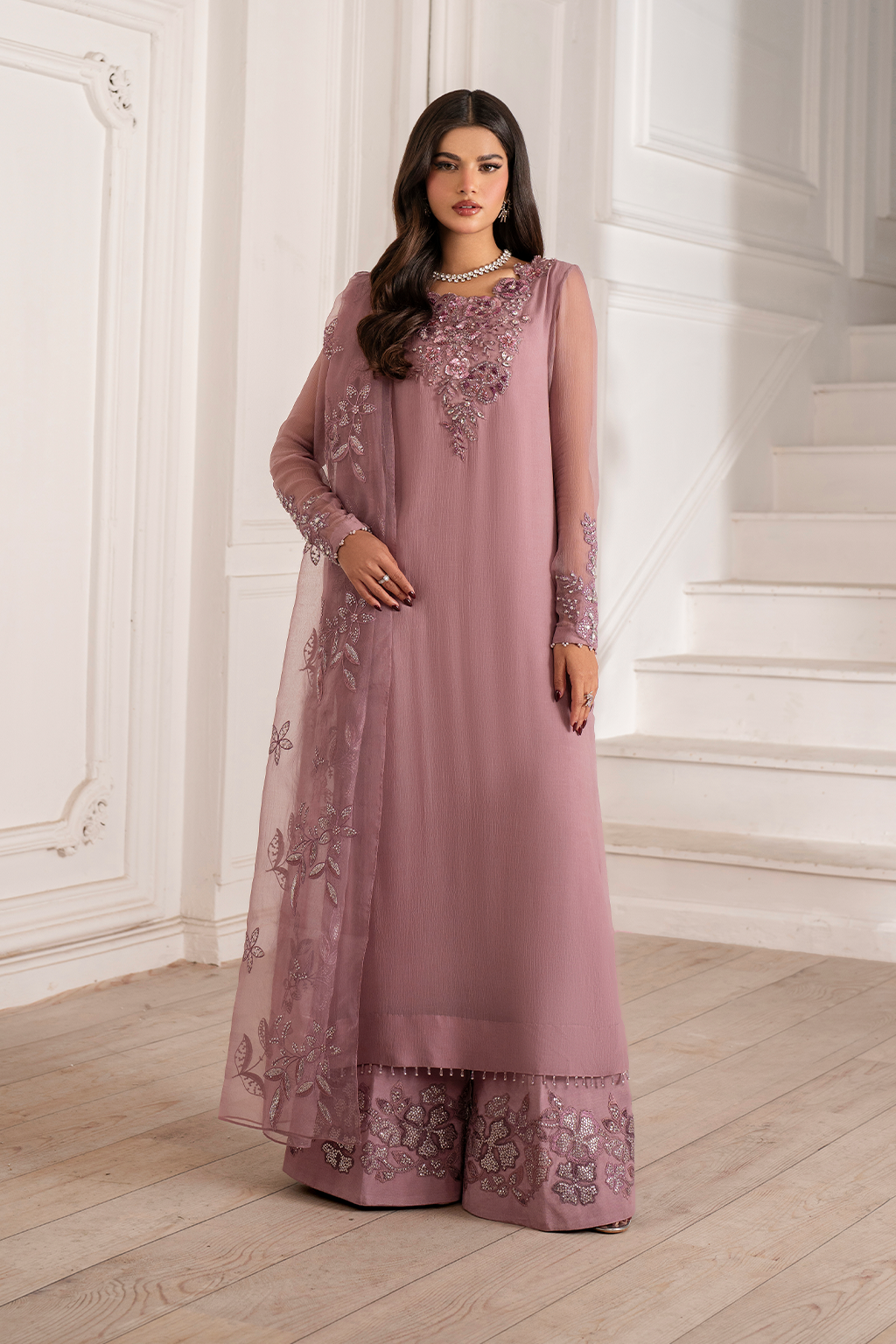Iznik I Festive Formal I UE-418 Embroidered Chiffon -  Iznik Ladies Clothes - Original Designer Dress - House of Maryam