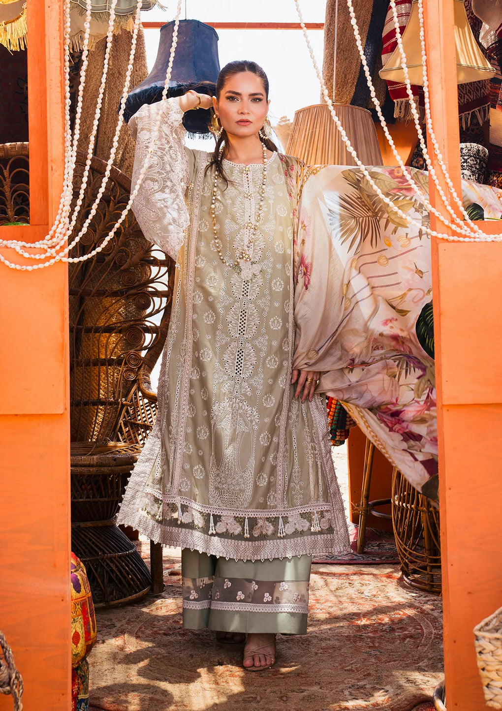 Elaf Premium | Hai Kuch Festive Lawn 24 | EHK-08 Pur Shokh -  Elaf Premium Luxury - Original Designer Dress - House of Maryam