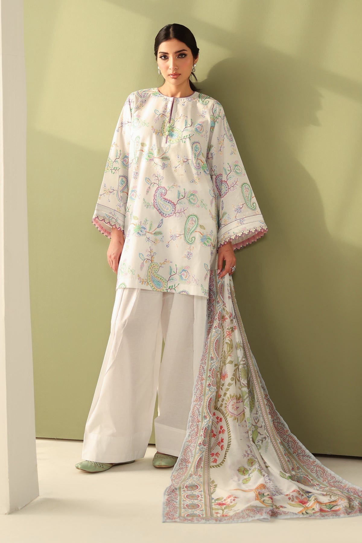 Baroque | Eid Printique | EMBROIDERED PRINTED LAWN UF-4179 -  Baroque Ladies Clothes - Original Designer Dress - House of Maryam