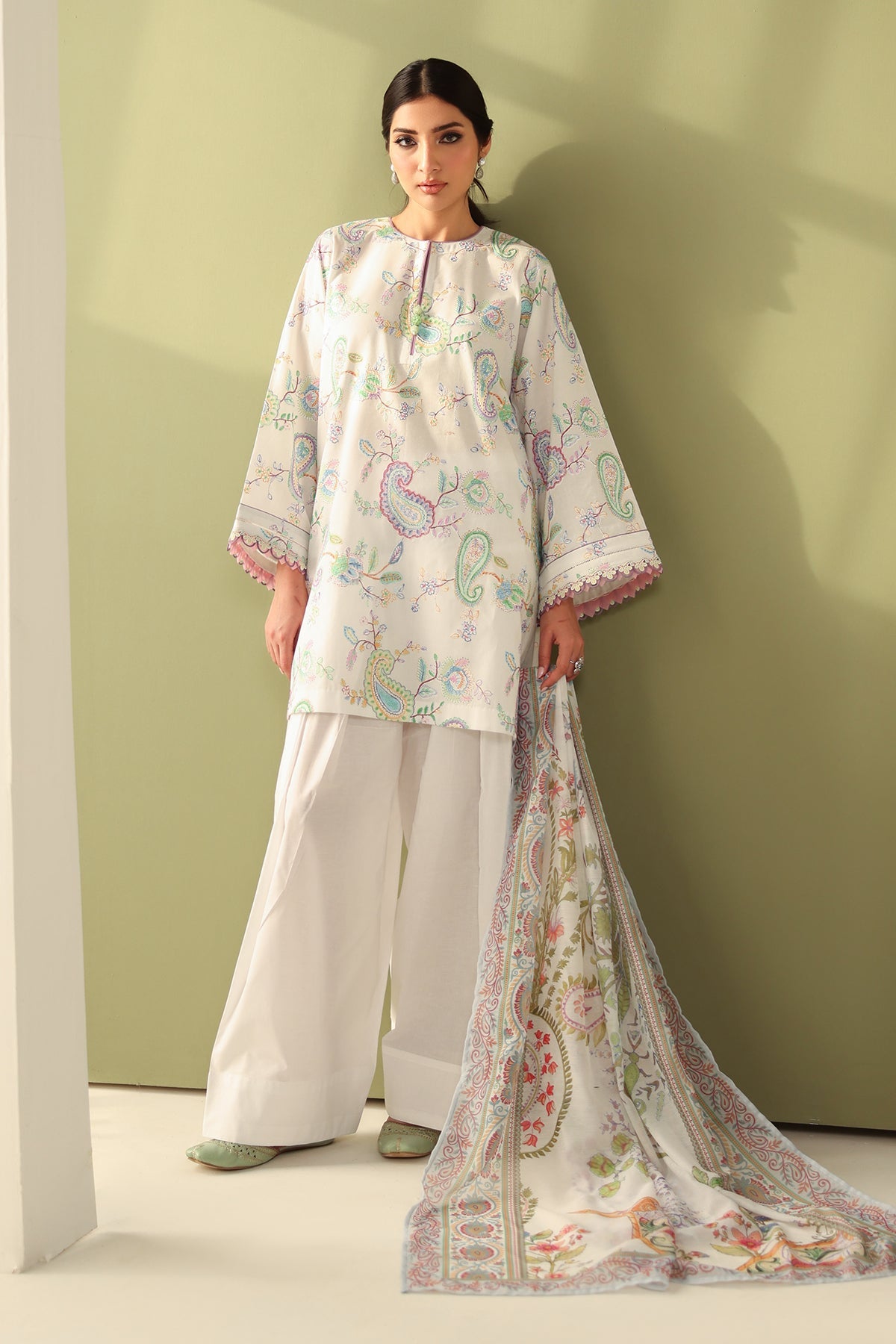 Baroque | Eid Printique | EMBROIDERED PRINTED LAWN UF-4179 -  Baroque Ladies Clothes - Original Designer Dress - House of Maryam