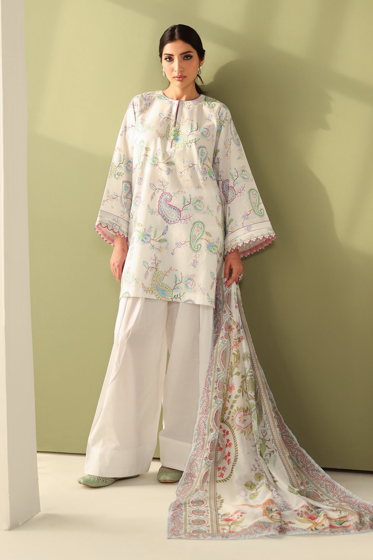 Baroque | Eid Printique | EMBROIDERED PRINTED LAWN UF-4179 -  Baroque Ladies Clothes - Original Designer Dress - House of Maryam