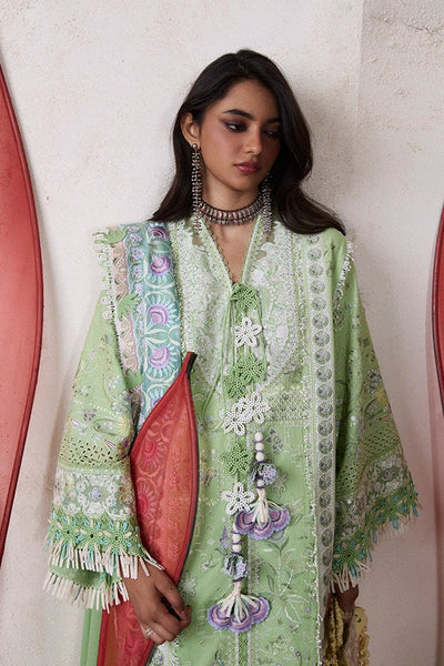 Suffuse Naviel parrot green embroidered lawn suit, photo 3