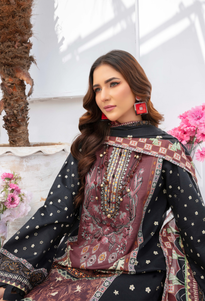 Humdum | Saira Bano Lawn 24 | D09 by Designer HumDum - House of Maryam - Pakistani Designer Ethnic Wear in {{ shop.shopifyCountryName }}