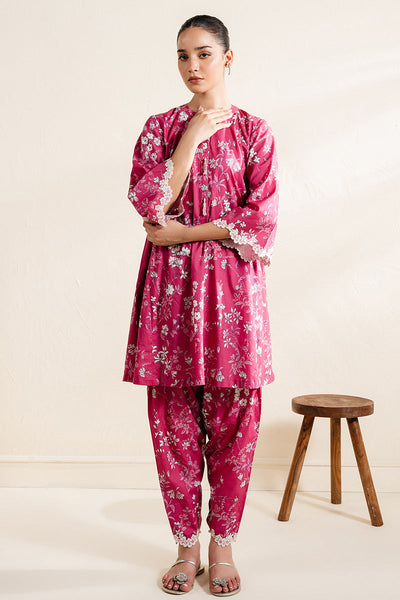 Cross Stitch | Basic Pret | Deep Blush-2 PC (Shirt & Trouser)