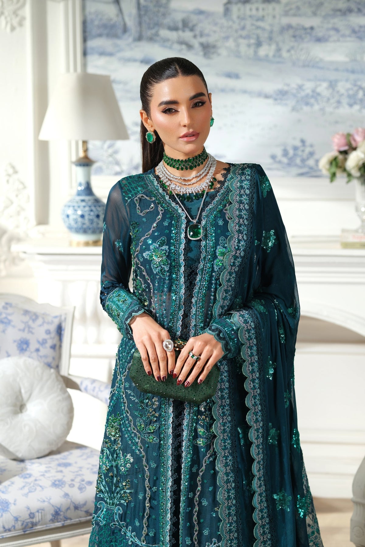Maryam Hussain | Meer Embroidered Chiffon | Momal Meer-08, image 3