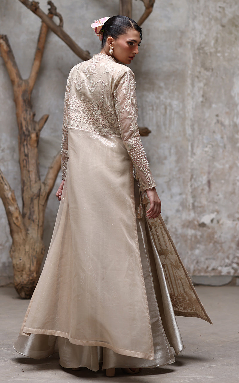 Threads and Motifs | Formal Dresses 25 | NET EMBROIDERED JACKET WITH GHARARA -  Threads and Motifs Ladies Clothes - Original Designer Dress - House of Maryam