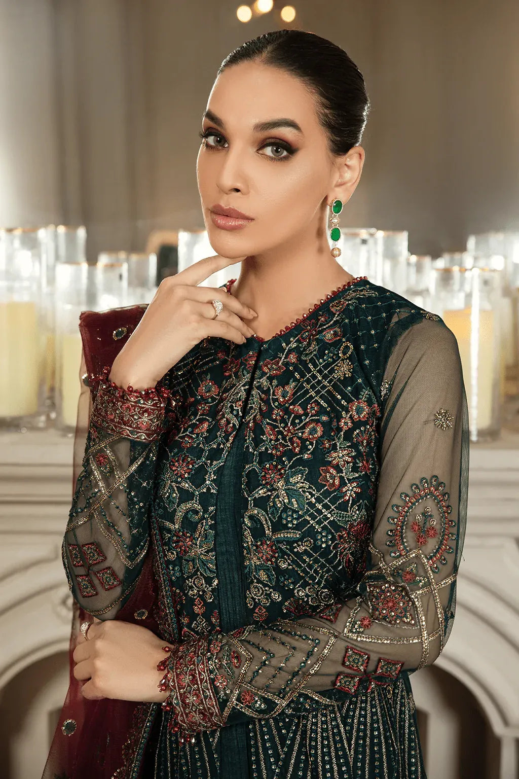 Zarif | Mehroz Formals | PINE GREEN -  Zarif Formal - Original Designer Dress - House of Maryam