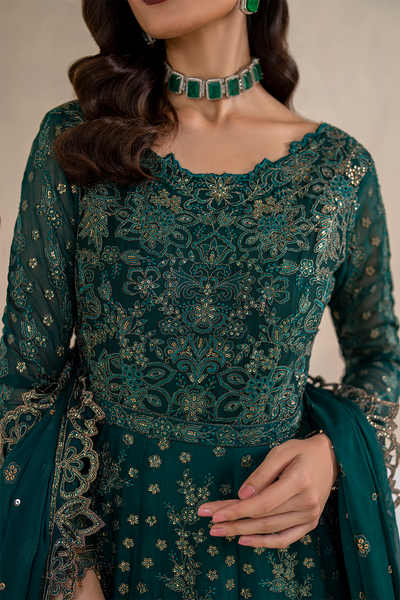 Iznik | Chinnon Chiffon | CC-47 Embroidered Chiffon -  Iznik Formal - Original Designer Dress - House of Maryam