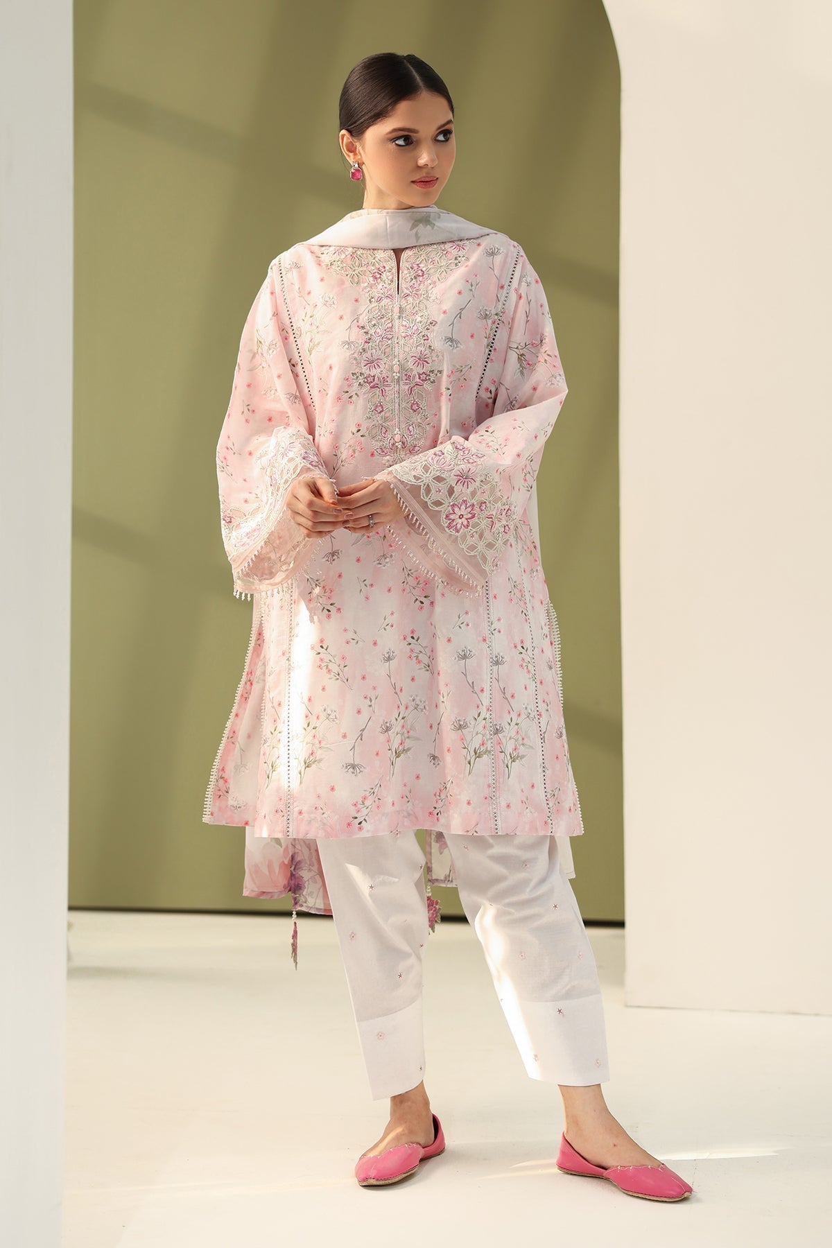 Baroque | Eid Printique | EMBROIDERED PRINTED LAWN UF-4180 -  Baroque Ladies Clothes - Original Designer Dress - House of Maryam