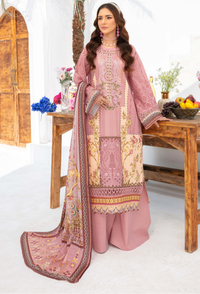 Humdum | Saira Bano Lawn 24 | D01 by Designer HumDum - House of Maryam - Pakistani Designer Ethnic Wear in {{ shop.shopifyCountryName }}