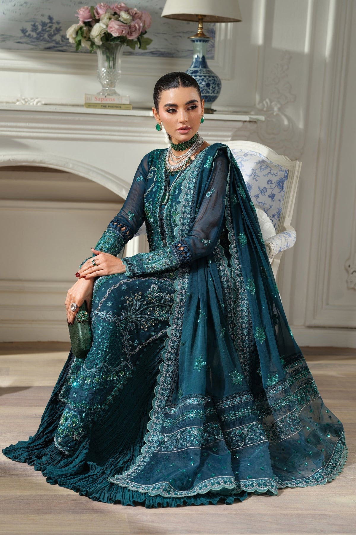 Maryam Hussain | Meer Embroidered Chiffon | Momal Meer-08, image 5