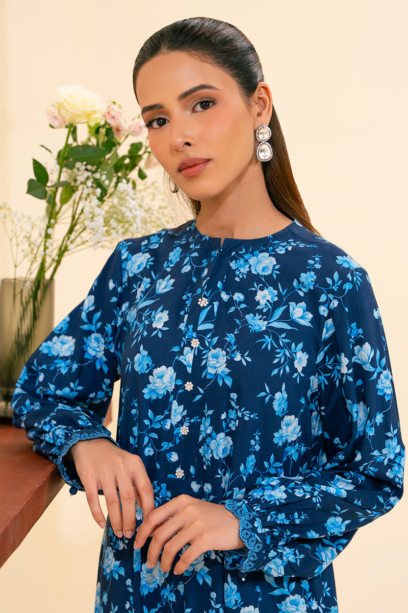 Cross Stitch | Exclusive Pret | Cobalt Blue-2 PC (Shirt & Trouser)-3