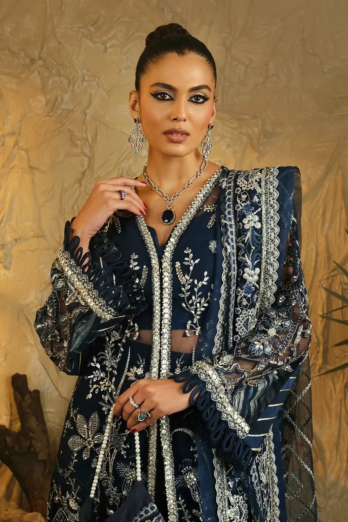 Mina Kashif | Kahani Luxury Formals 23 | Emerald -  Mina Kashif Formal - Original Designer Dress - House of Maryam