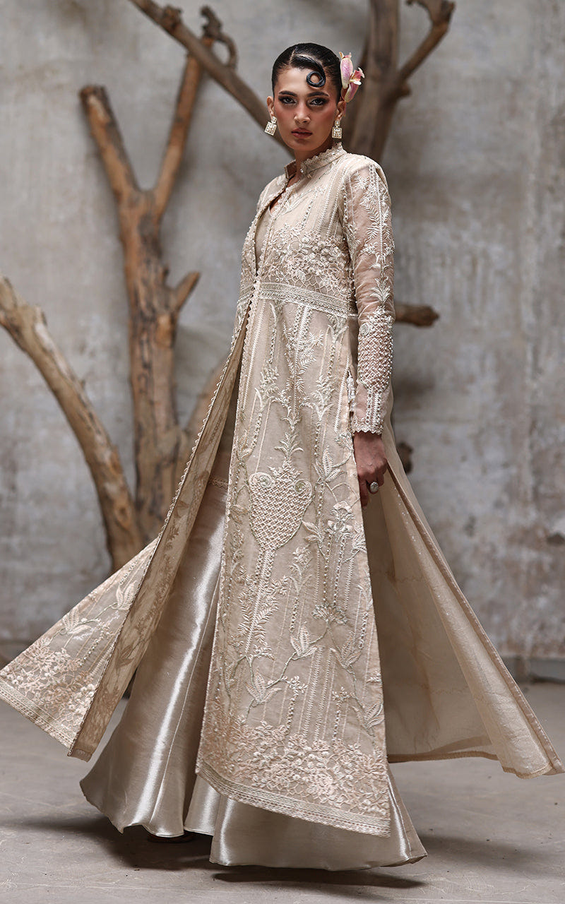 Threads and Motifs | Formal Dresses 25 | NET EMBROIDERED JACKET WITH GHARARA -  Threads and Motifs Ladies Clothes - Original Designer Dress - House of Maryam