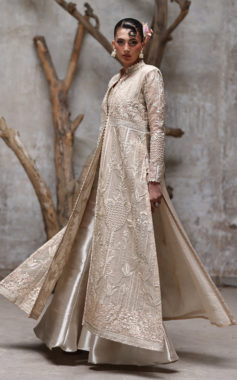 Threads and Motifs | Formal Dresses 25 | NET EMBROIDERED JACKET WITH GHARARA -  Threads and Motifs Ladies Clothes - Original Designer Dress - House of Maryam