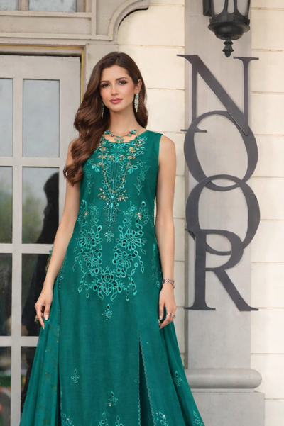 Noor by Saadia Asad | Eid Luxe Chikankari 26 | D1 - Malachite Green