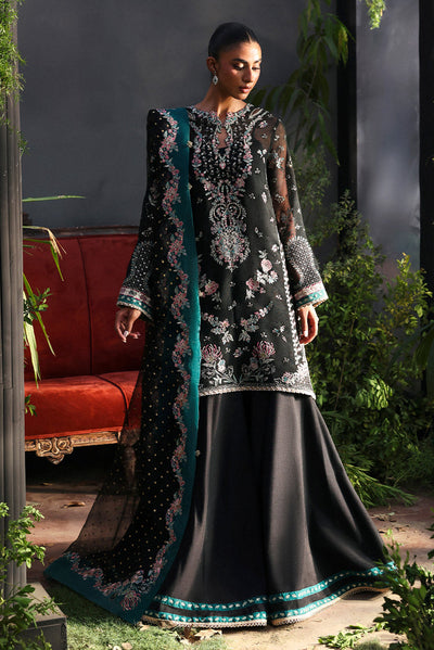 Afrozeh Larosea black khaadi net formal suit