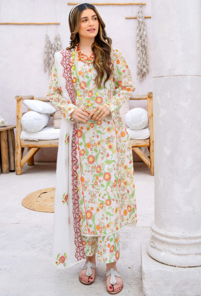 Humdum | Gardenia Lawn 24 | PLG 3 - D02 -  HumDum Luxury - Original Designer Dress - House of Maryam
