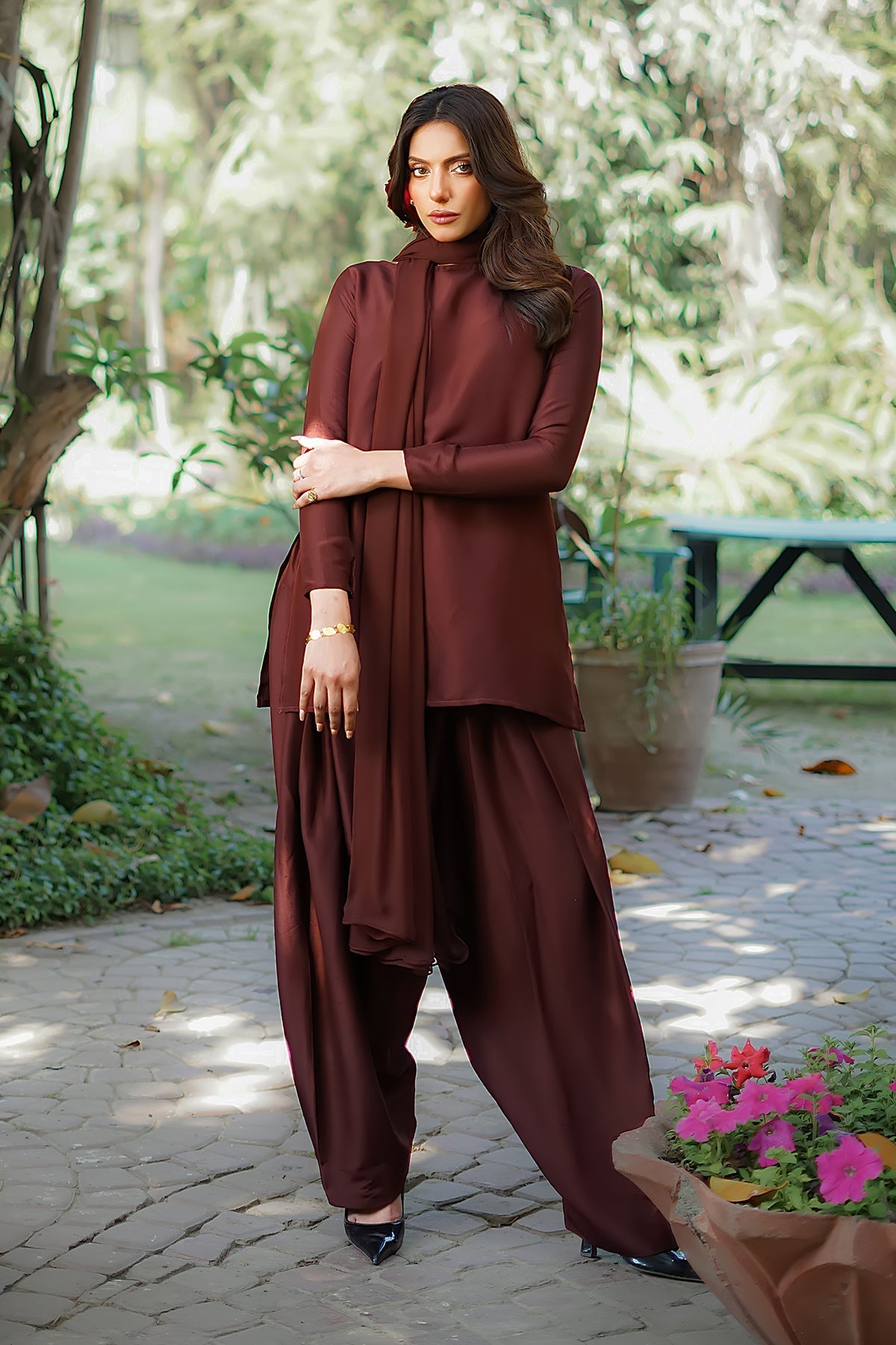 Erum Khan | Nue 25 | Espresso Gloe -  Erum Khan Ladies Clothes - Original Designer Dress - House of Maryam