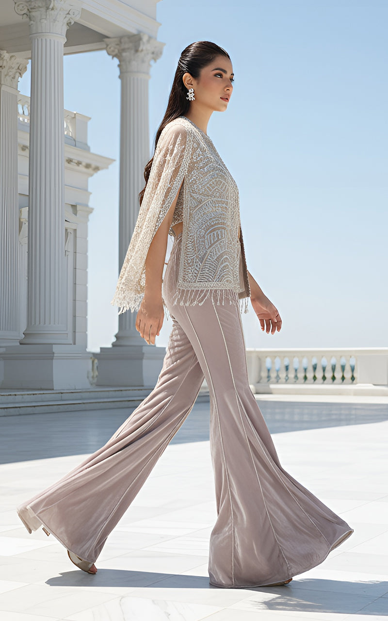 Threads and Motifs | Formal Dresses 25 | Net Embroidered Cape With Blouse, image 5