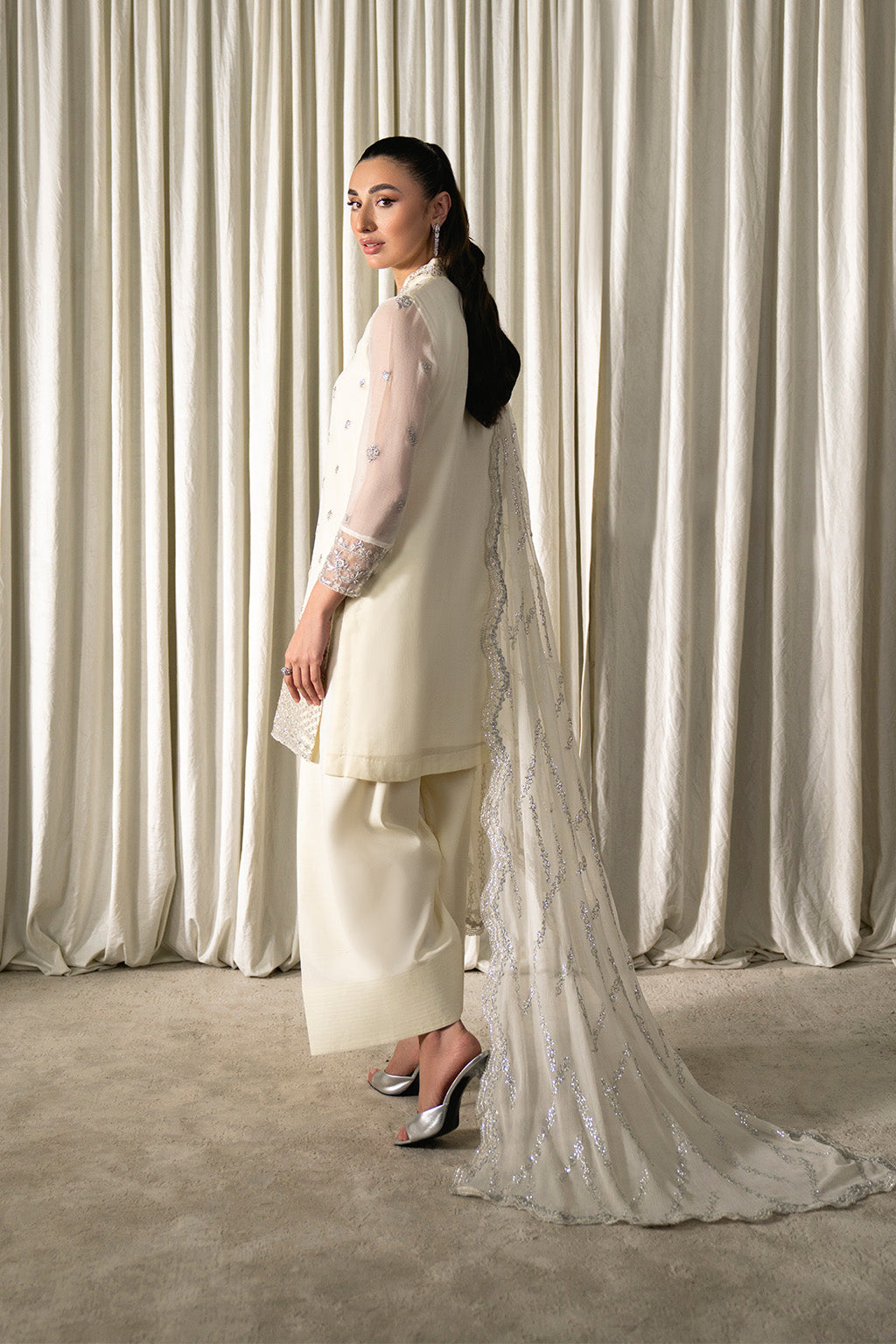 Neeshay | Ready to Wear Chiffon | RTW-CHFN-06 White, image 2