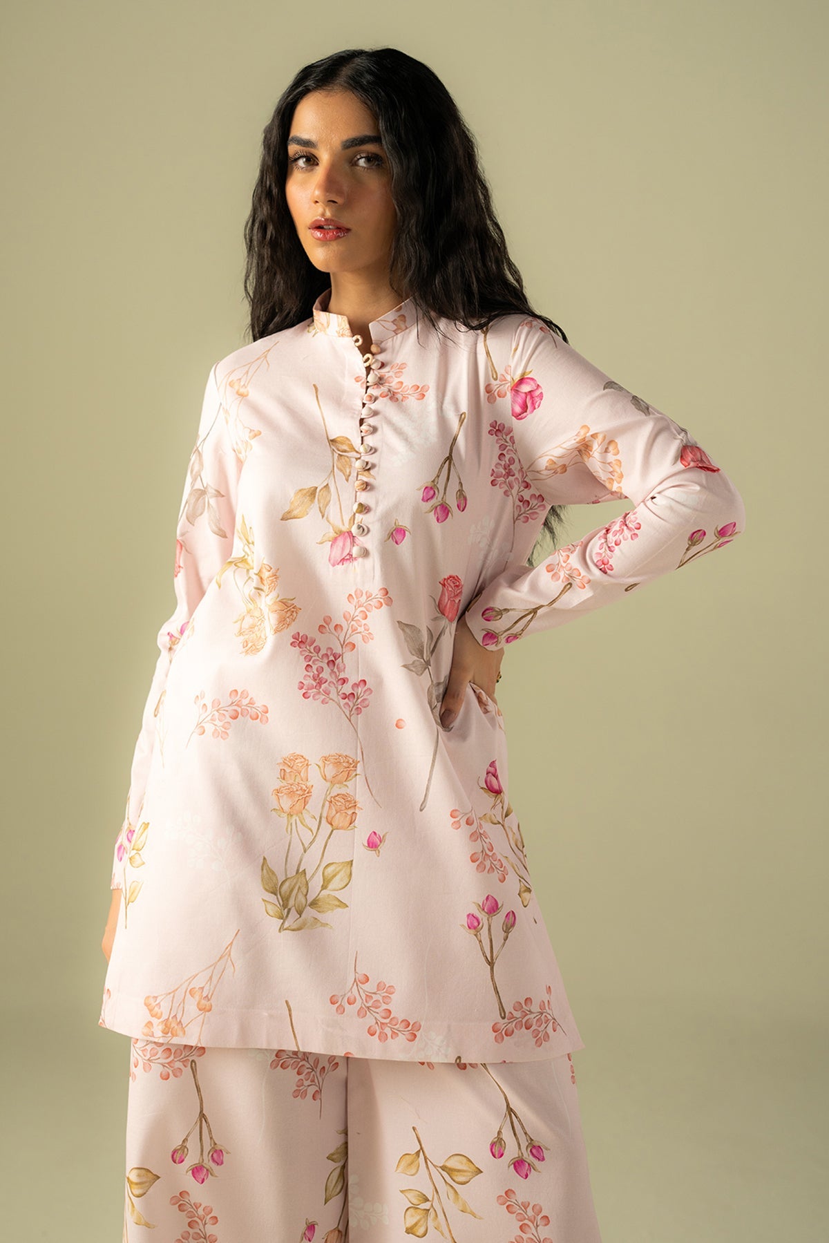 Afrozeh Crushed blush pink lawn co-ord set, photo 3