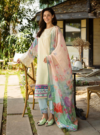 Roheenaz | Ethereal Bloom Lawn 25 | Velora -  Roheenaz Ladies Clothes - Original Designer Dress - House of Maryam